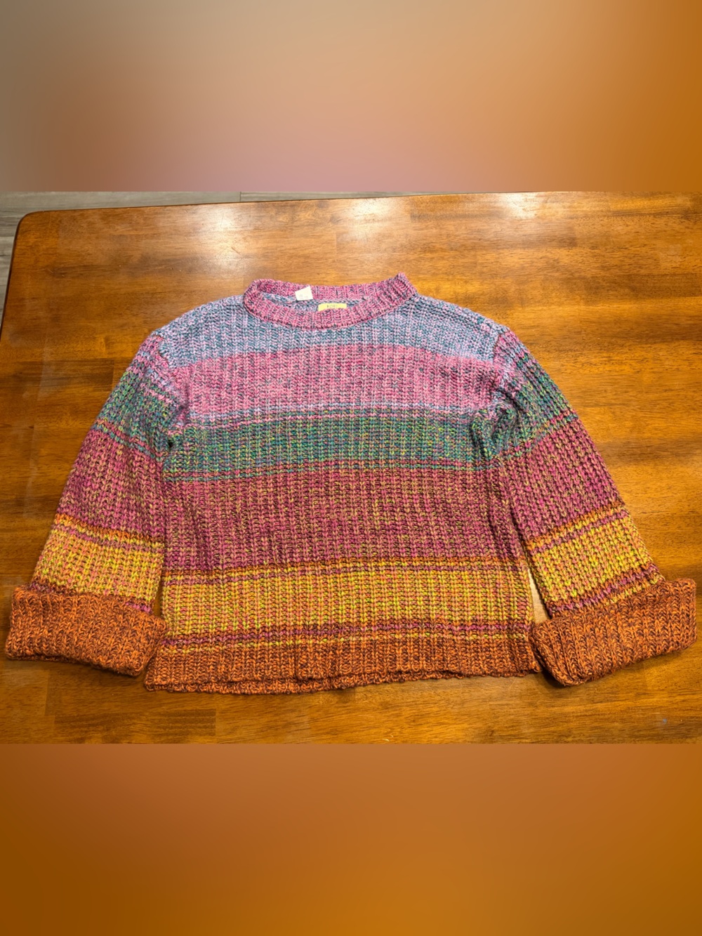 Kori Multicolor Striped Knit Women's Sweater Oversized S